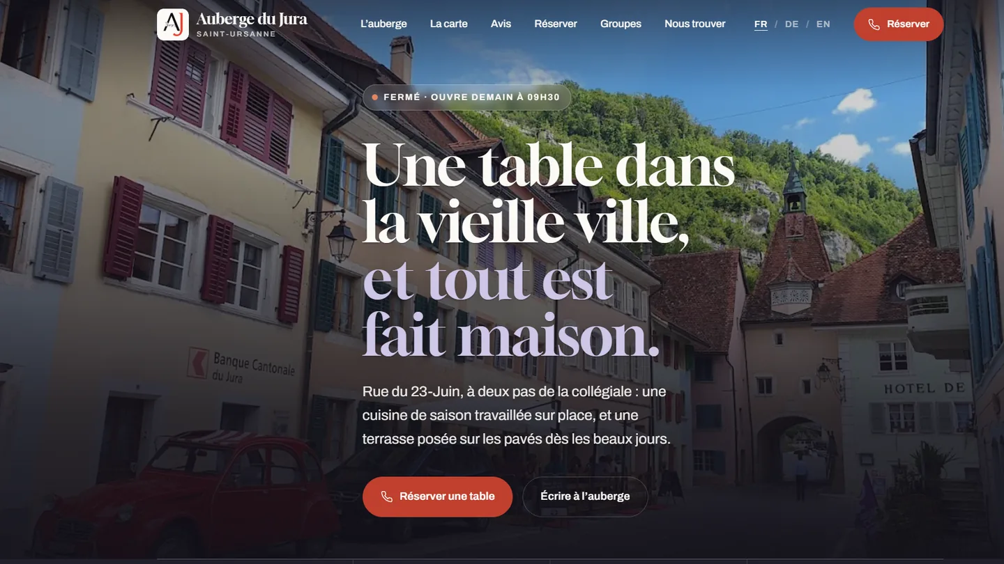 Screenshot of auberge-dujura.ch