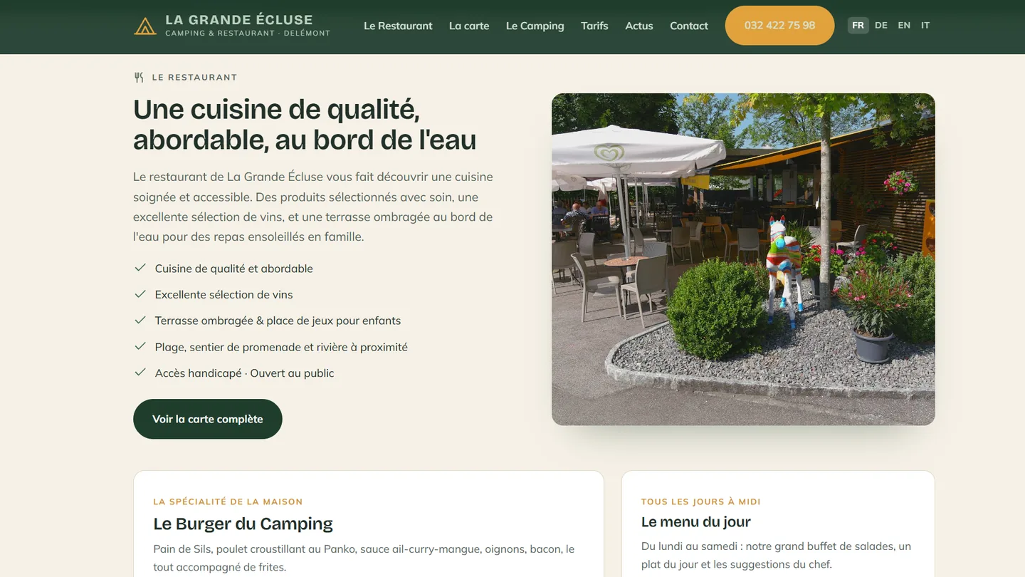 Screenshot of campingdelemont.ch