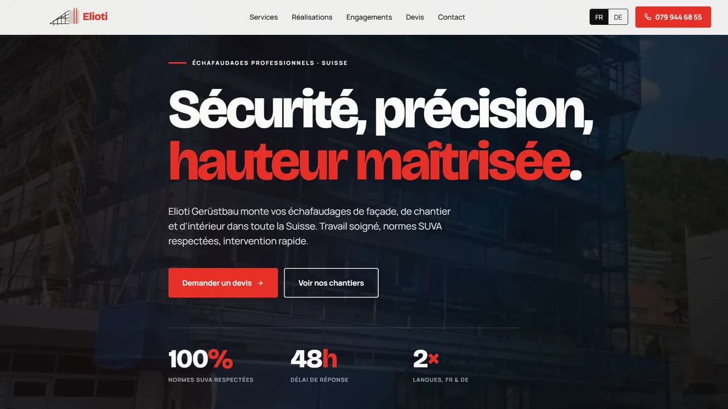 Aperçu du site elioti.ch