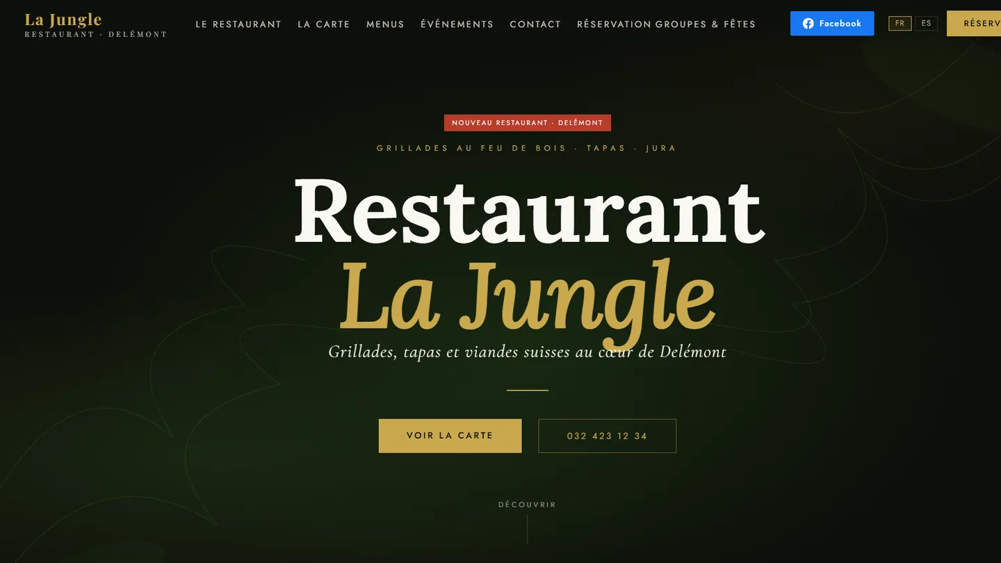 Screenshot of restaurantlajungle.ch