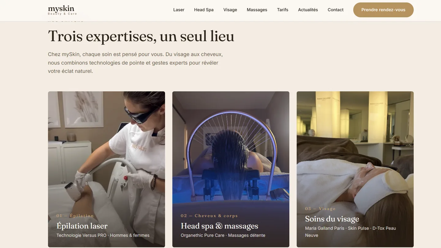 Ansicht der Webseite my-skin.ch